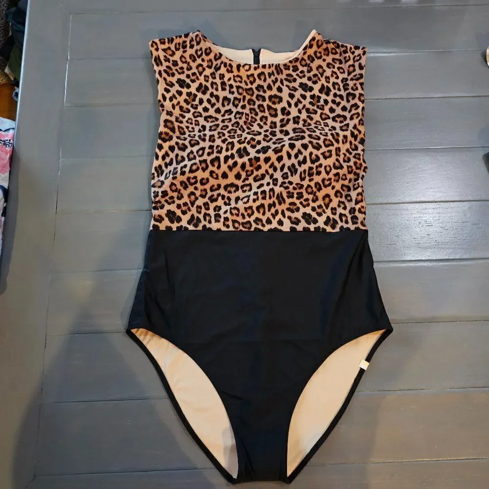 Summersalt Women’s The Surf Leo Leopard Print One-piece Swimsuit Size 4